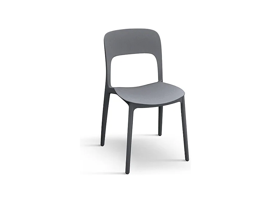 Sedia Luana set da 4 sedie grigio in polipropilene