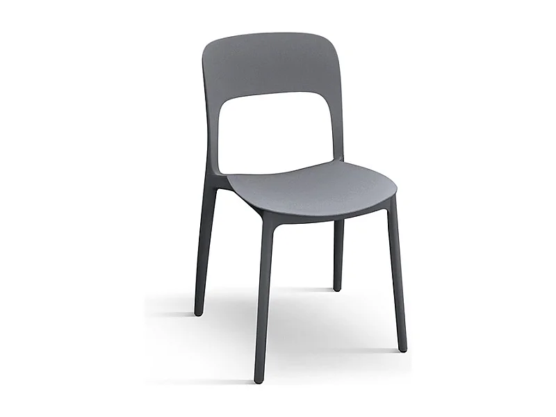 Sedia Luana set da 4 sedie grigio in polipropilene