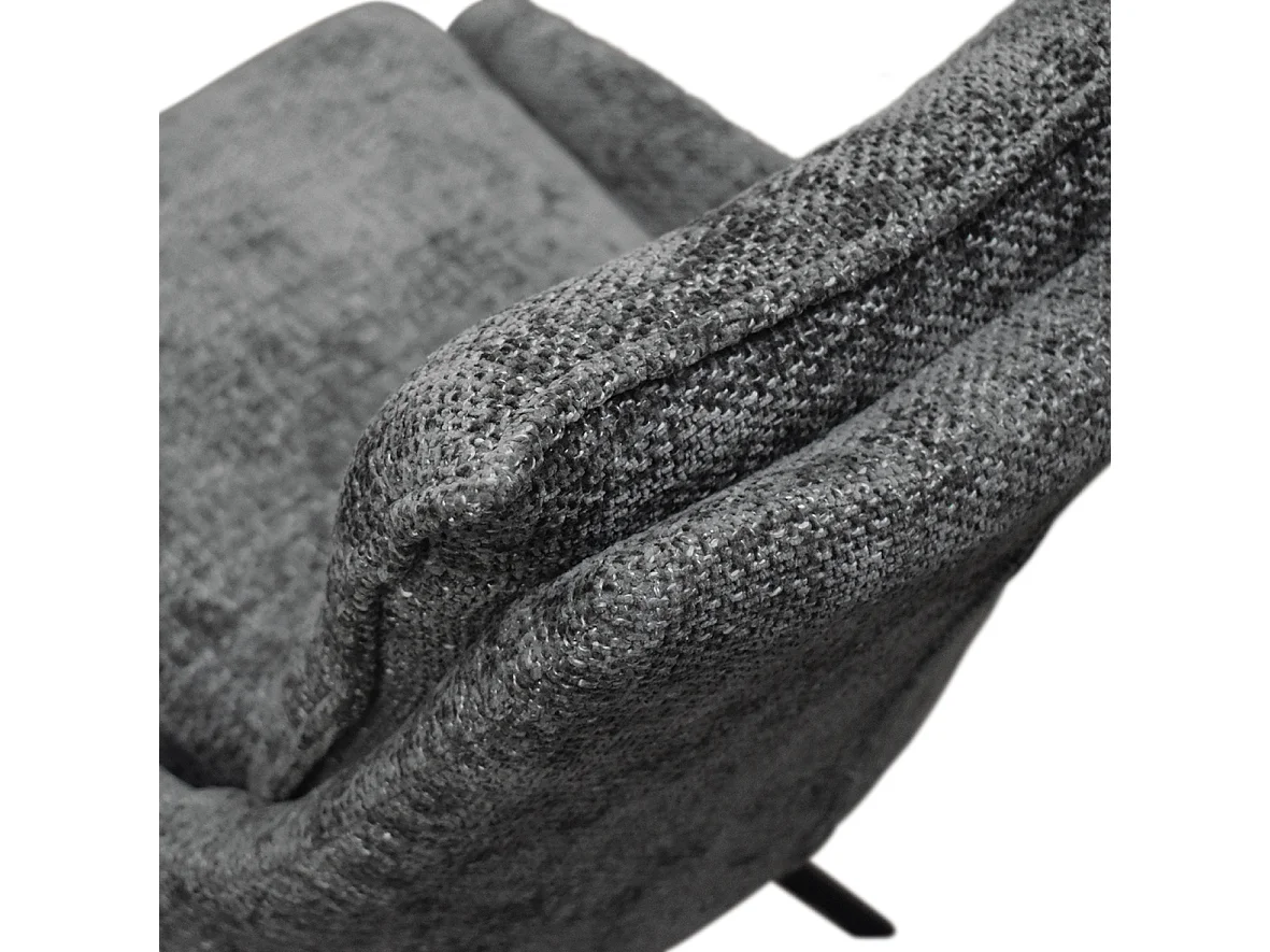 Sedia Biagio Grigio set da 2 sedie con rivestimento in tessuto e gambe in metallo