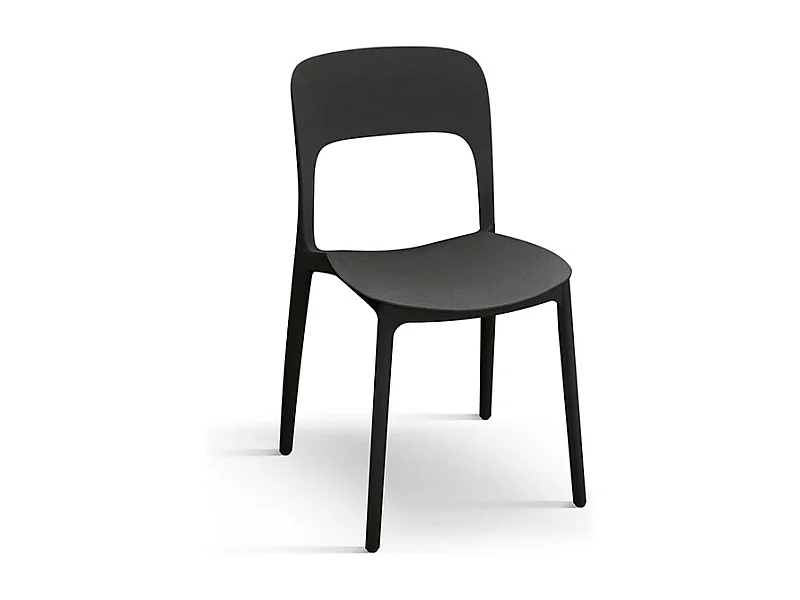 Sedia Luana set da 4 sedie nero in polipropilene