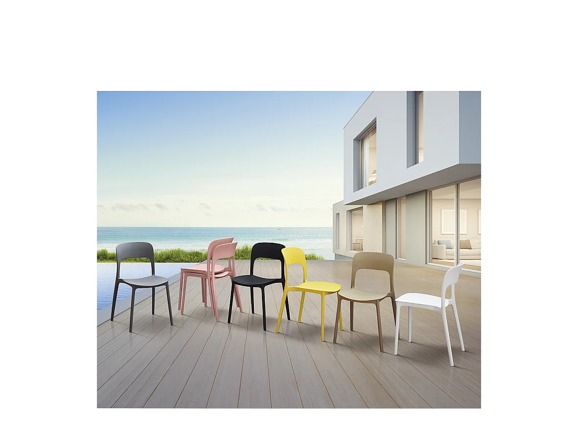 Sedia Luana set da 4 sedie nero in polipropilene