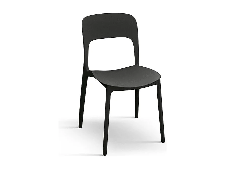 Sedia Luana set da 4 sedie nero in polipropilene