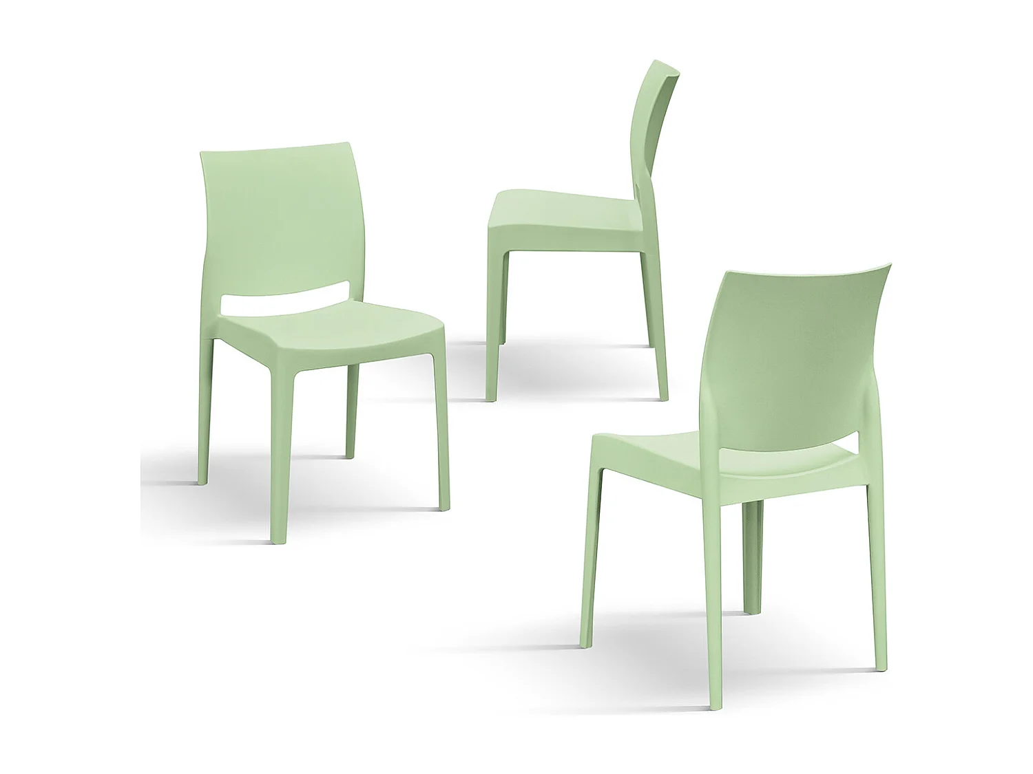 Sedia Alberto Verde Pastello set da 4 sedie in polipropilene
