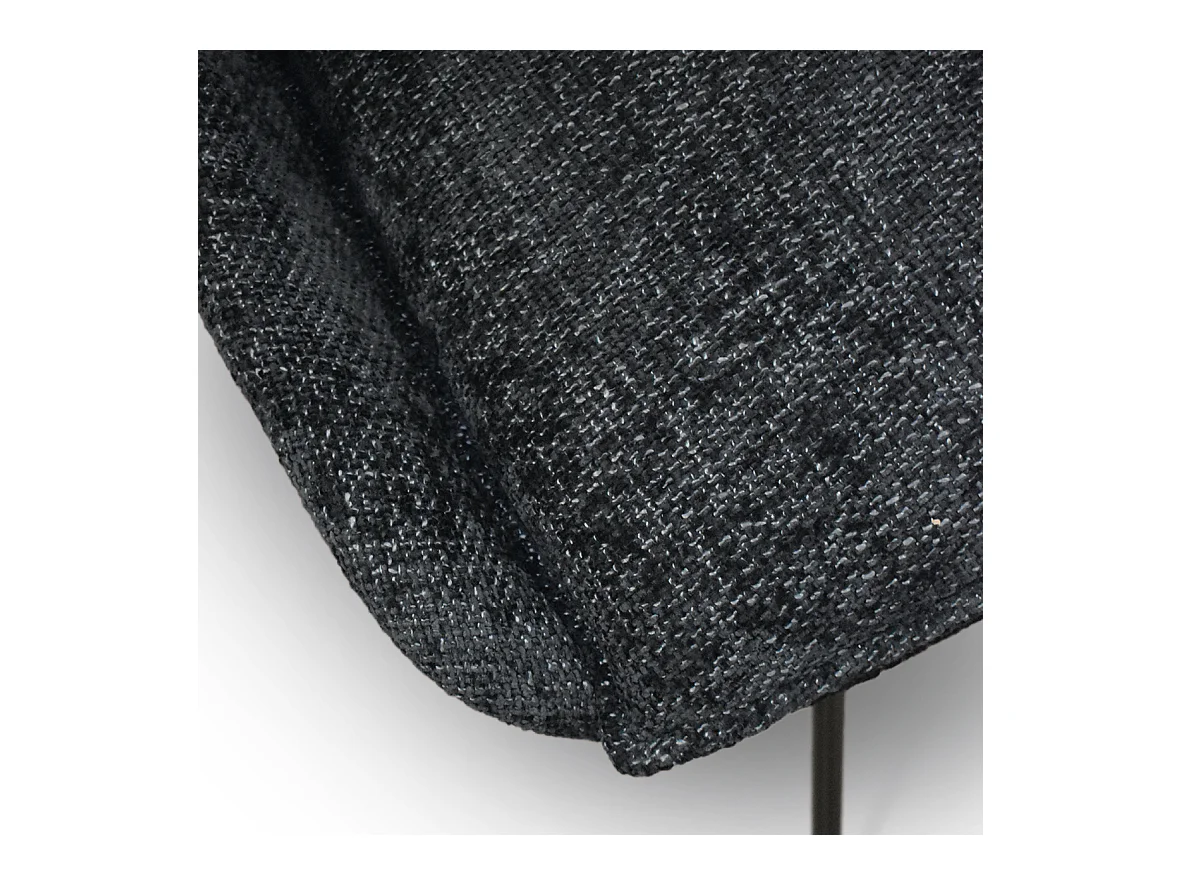 Sedia Biagio Nero set da 2 sedie con rivestimento in tessuto e gambe in metallo