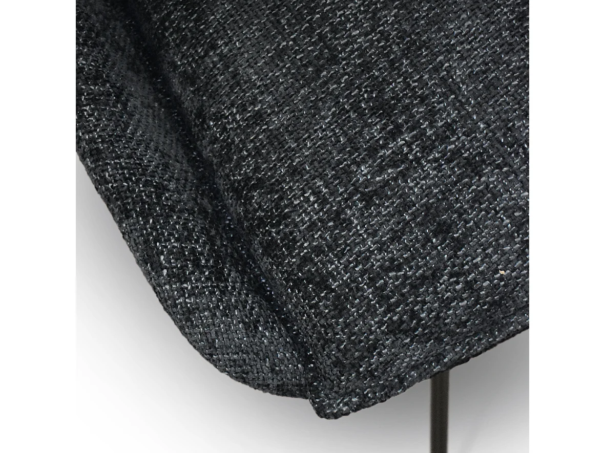 Sedia Biagio Nero set da 2 sedie con rivestimento in tessuto e gambe in metallo