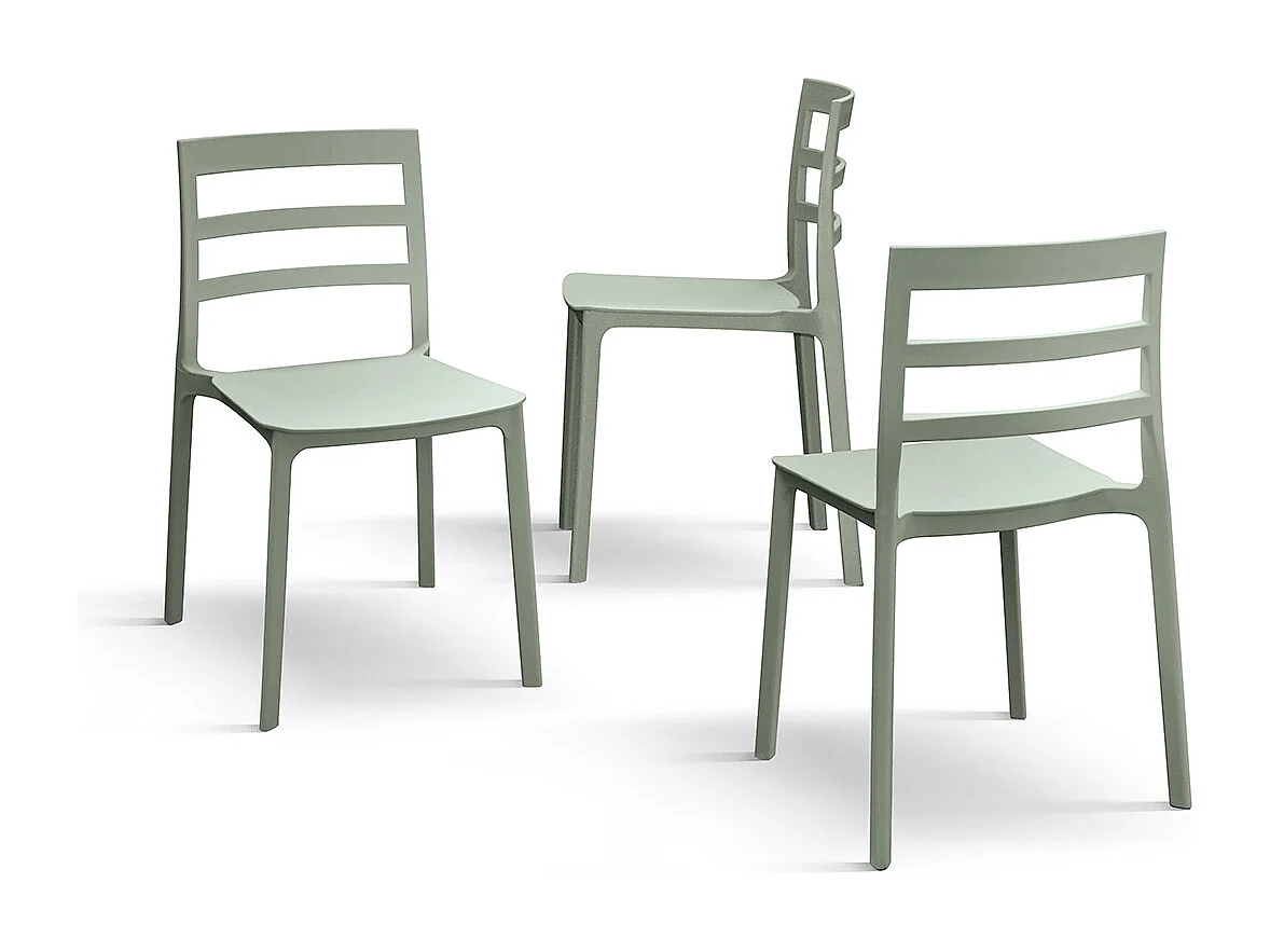 Sedia Luca set da 4 sedie verde in polipropilene