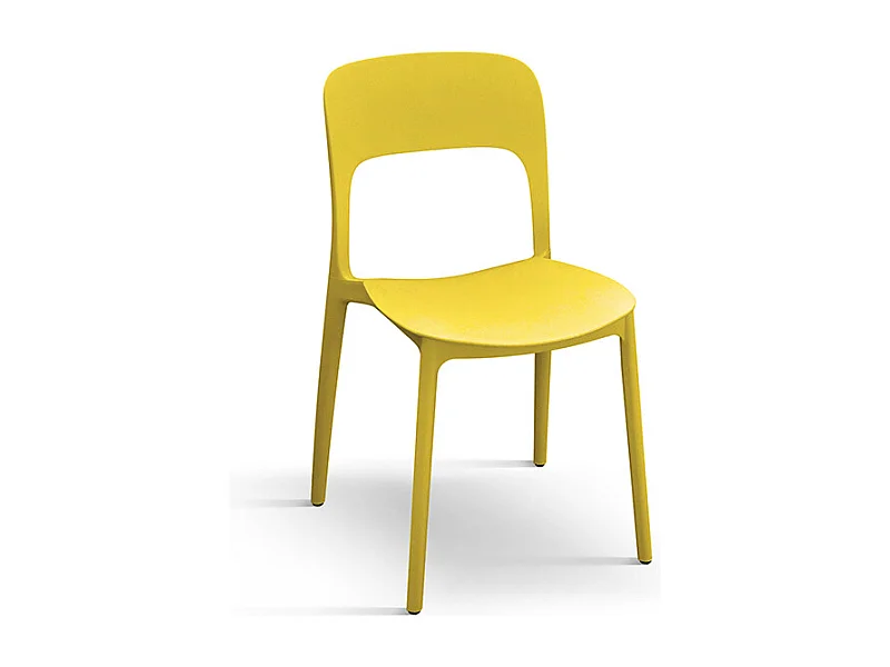 Sedia Luana set da 4 sedie giallo in polipropilene