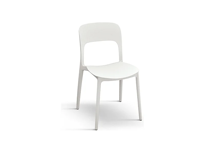 Sedia Luana set da 4 sedie bianco in polipropilene