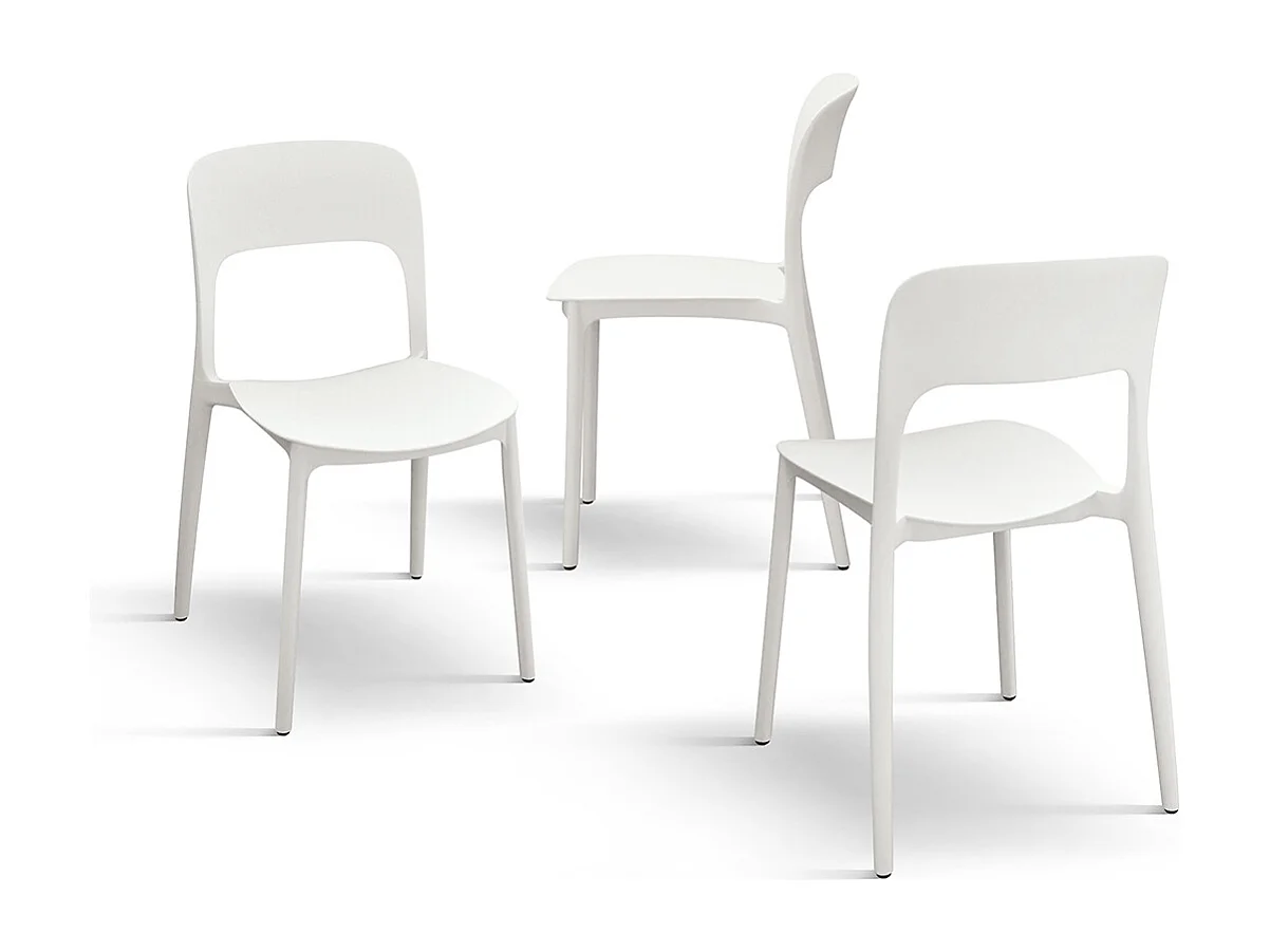 Sedia Luana set da 4 sedie bianco in polipropilene