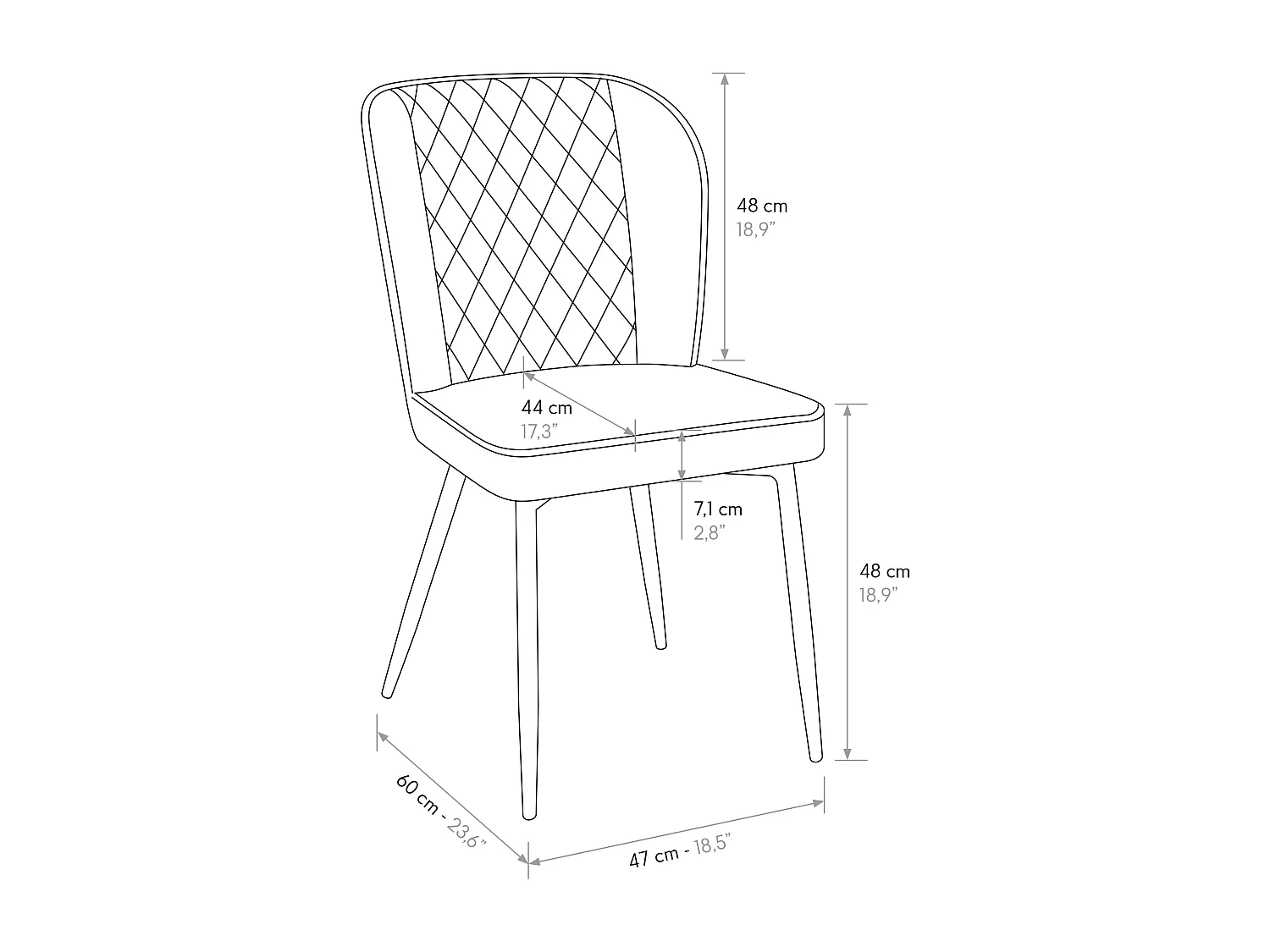 Sedia Simona set da 4 sedie azzurro in velluto e gambe in metallo
