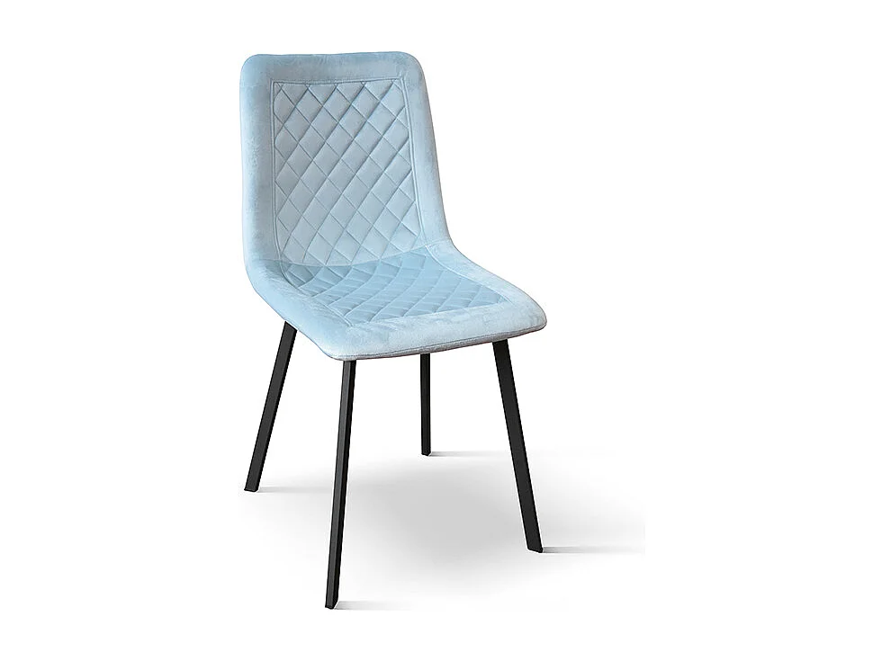 Sedia Arianna set da 4 sedie azzurra in velluto e gambe in metallo