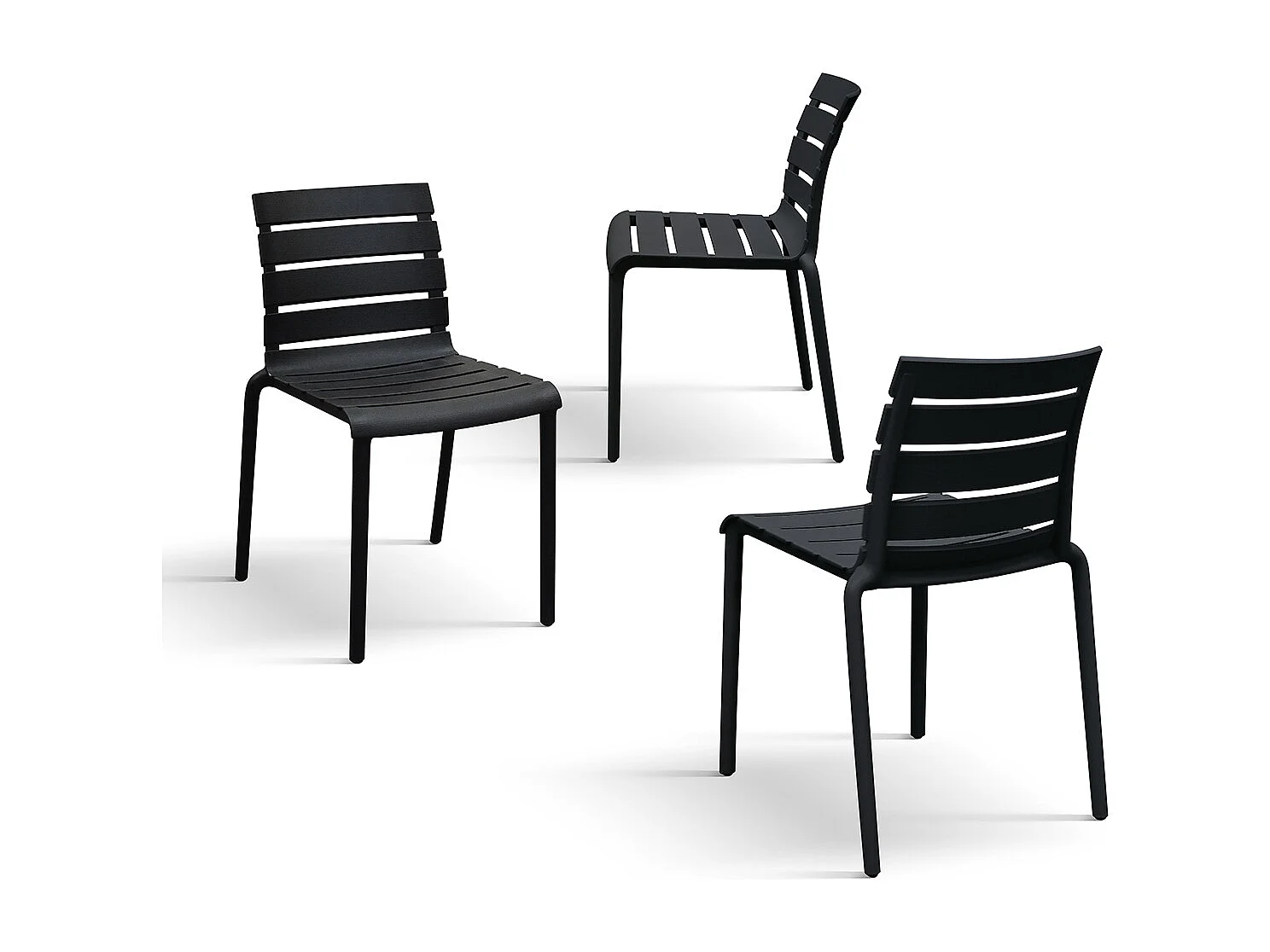 Sedia Brad Nero set da 6 sedie in polipropilene