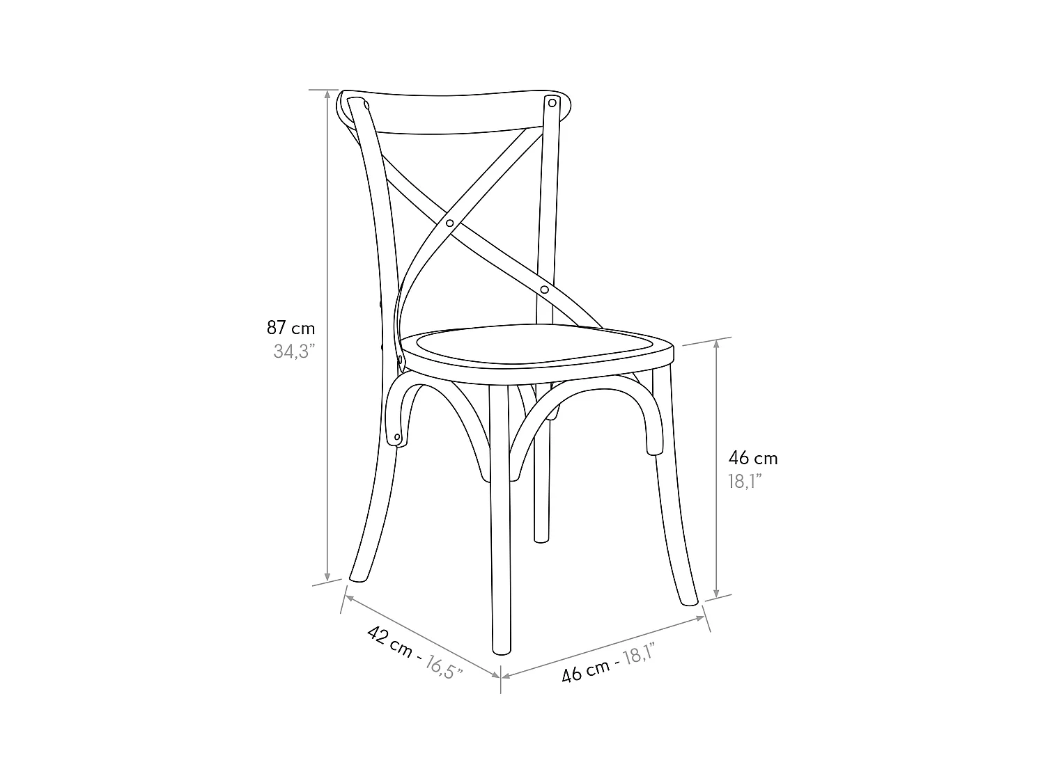 Sedia Oscar Bianco Consumato set da 4 sedie