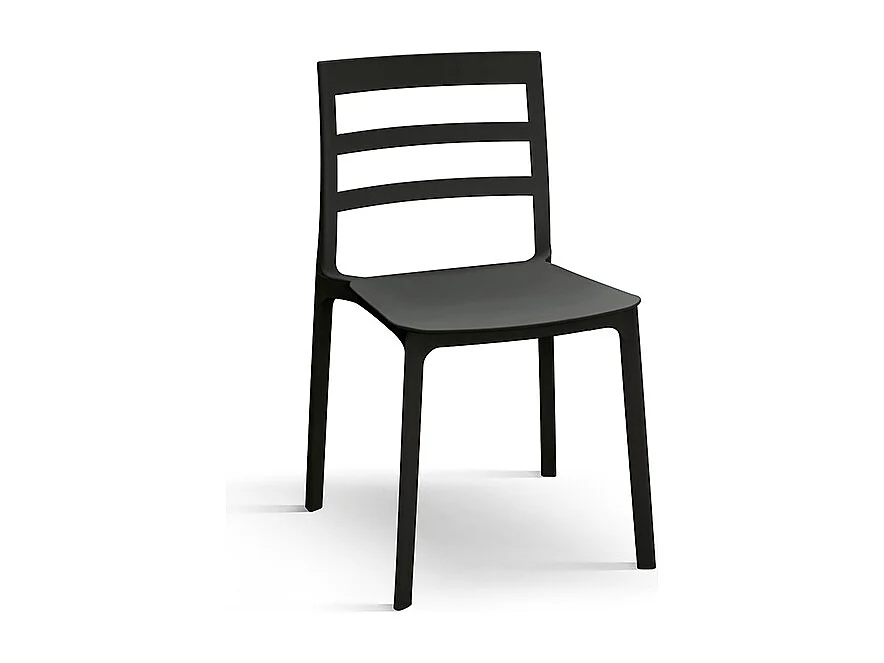 Sedia Luca set da 4 sedie nero in polipropilene