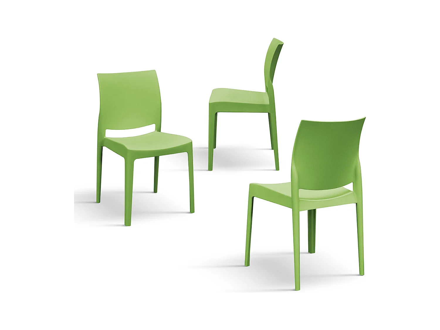 Sedia Alberto Verde set da 4 sedie in polipropilene
