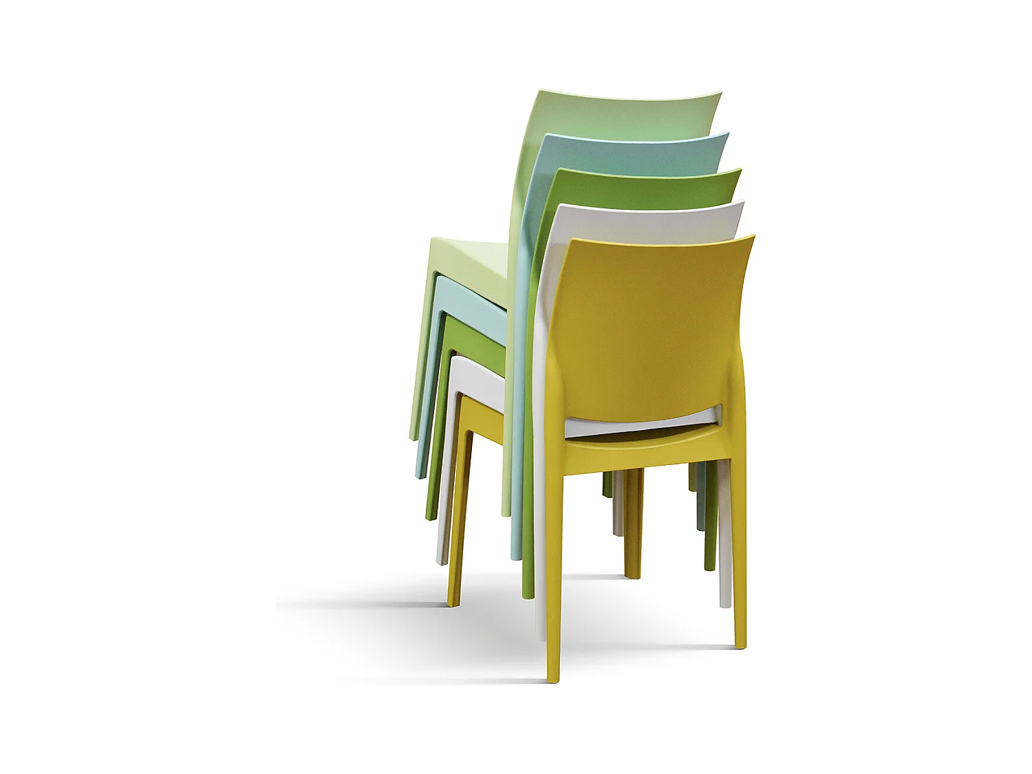 Sedia Alberto Verde set da 4 sedie in polipropilene