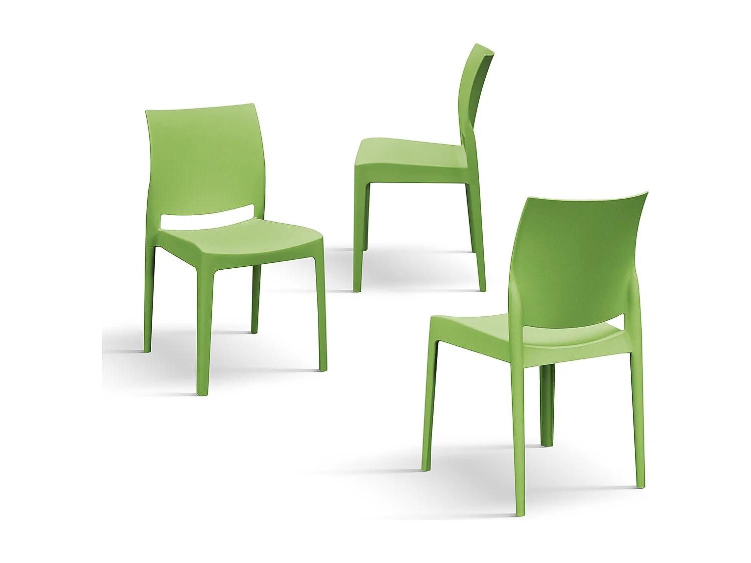 Sedia Alberto Verde set da 4 sedie in polipropilene
