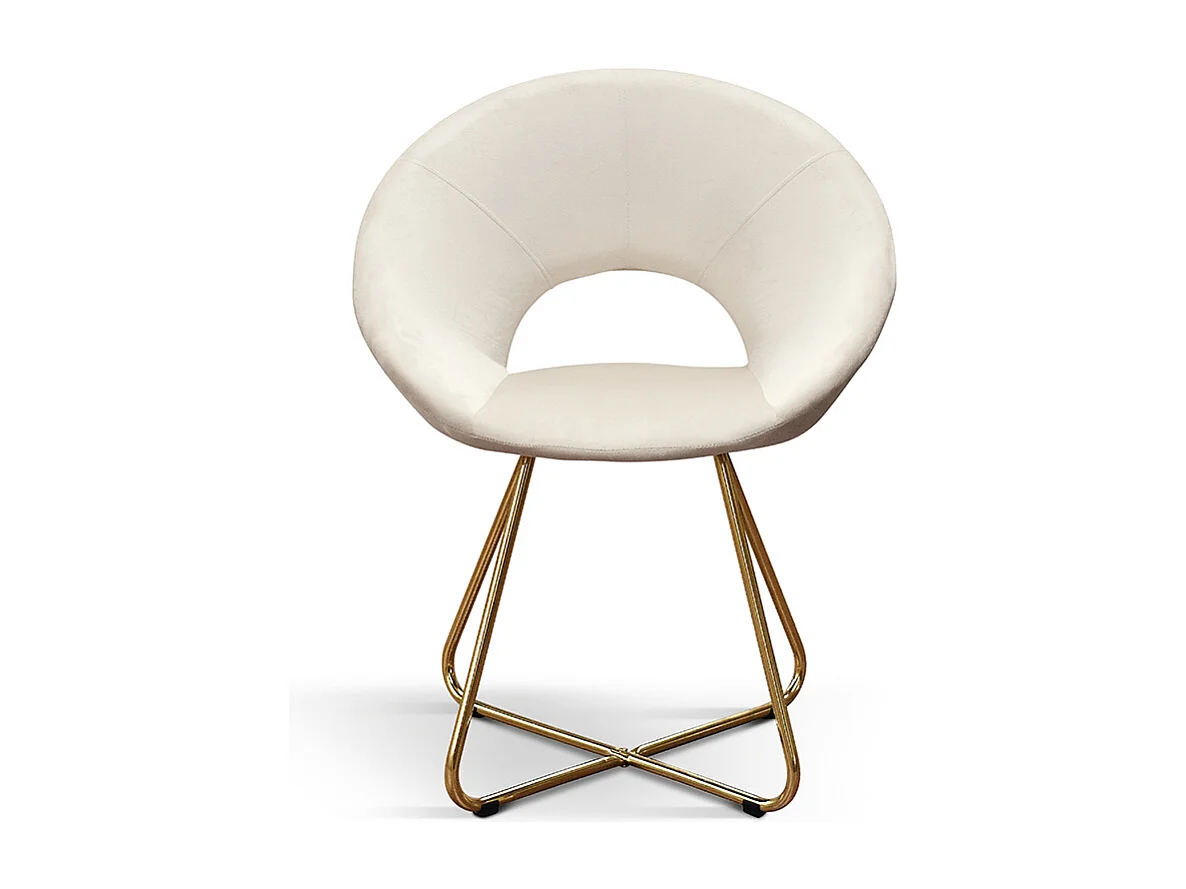 Sedia Iris Tortora set da 2 in velluto e gambe in metallo dorate