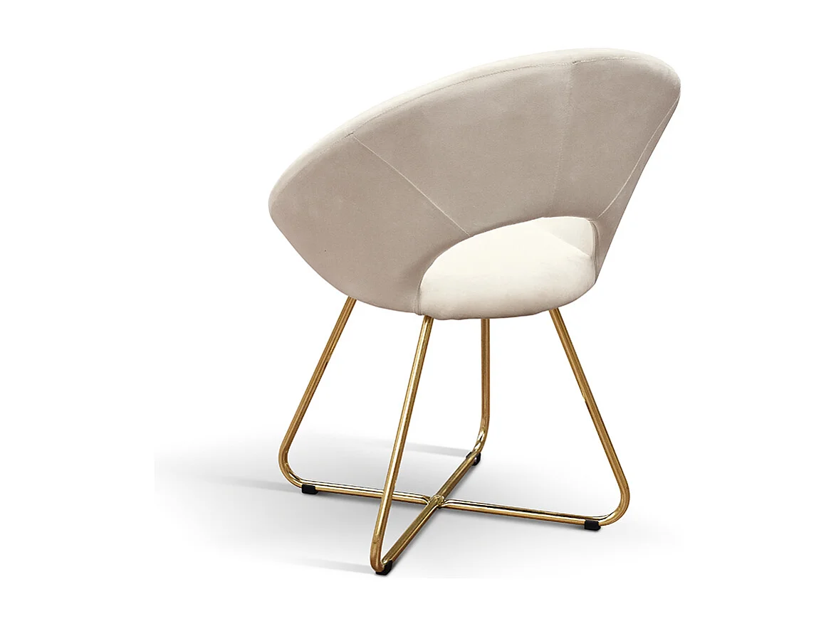 Sedia Iris Tortora set da 2 in velluto e gambe in metallo dorate