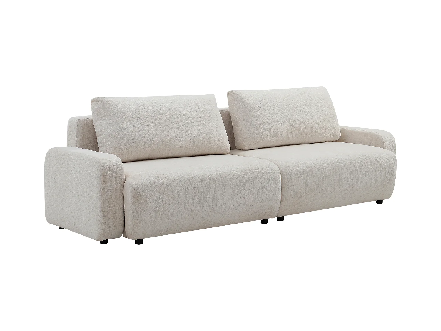 Sofá de 4 plazas convertible en chenilla beige YOKIRA