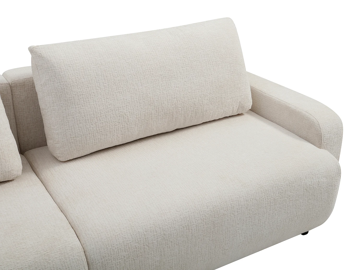 Bäddsoffa med 4 platser i beige chenilletyg YOKIRA