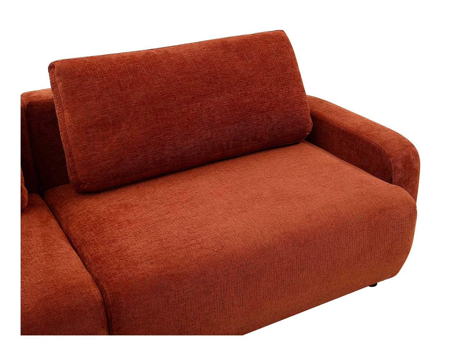 Canapé 4 places convertible en tissu chenille terracotta YOKIRA