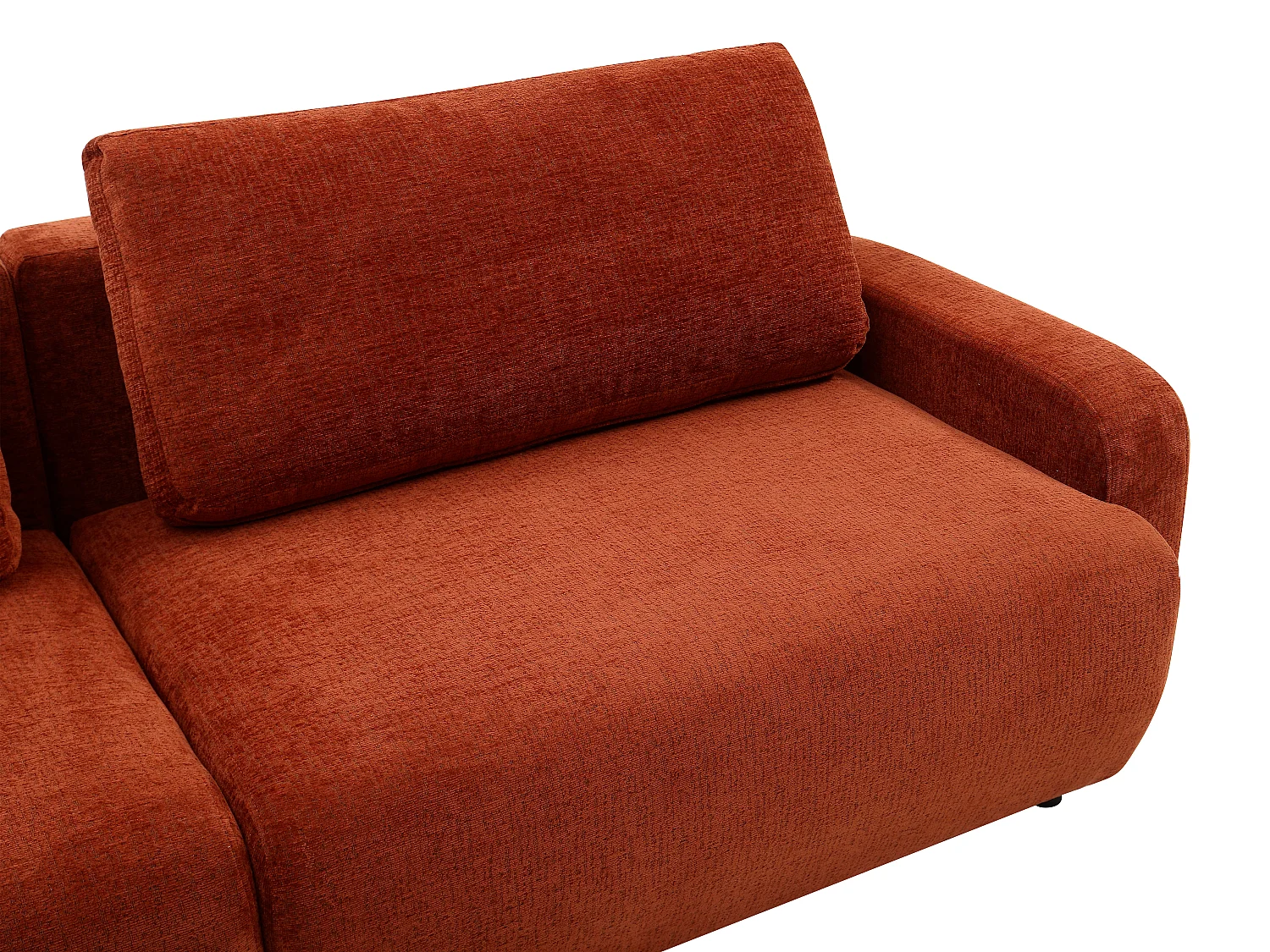 Bäddsoffa med 4 platser i terrakotta chenilletyg YOKIRA