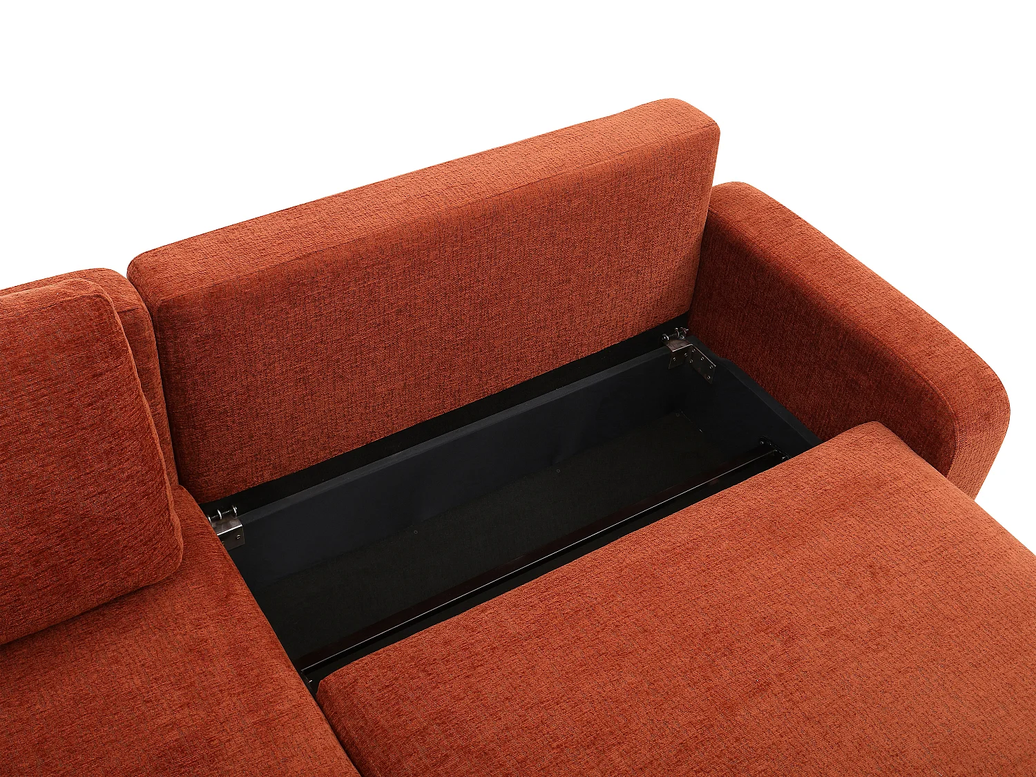 Bäddsoffa med 4 platser i terrakotta chenilletyg YOKIRA