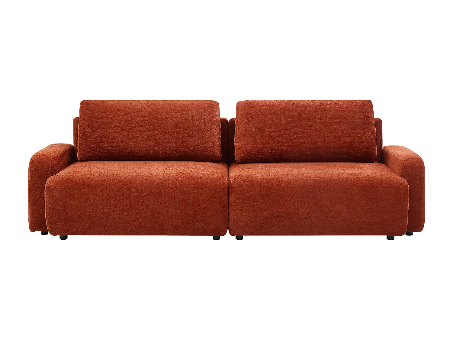 Bäddsoffa med 4 platser i terrakotta chenilletyg YOKIRA