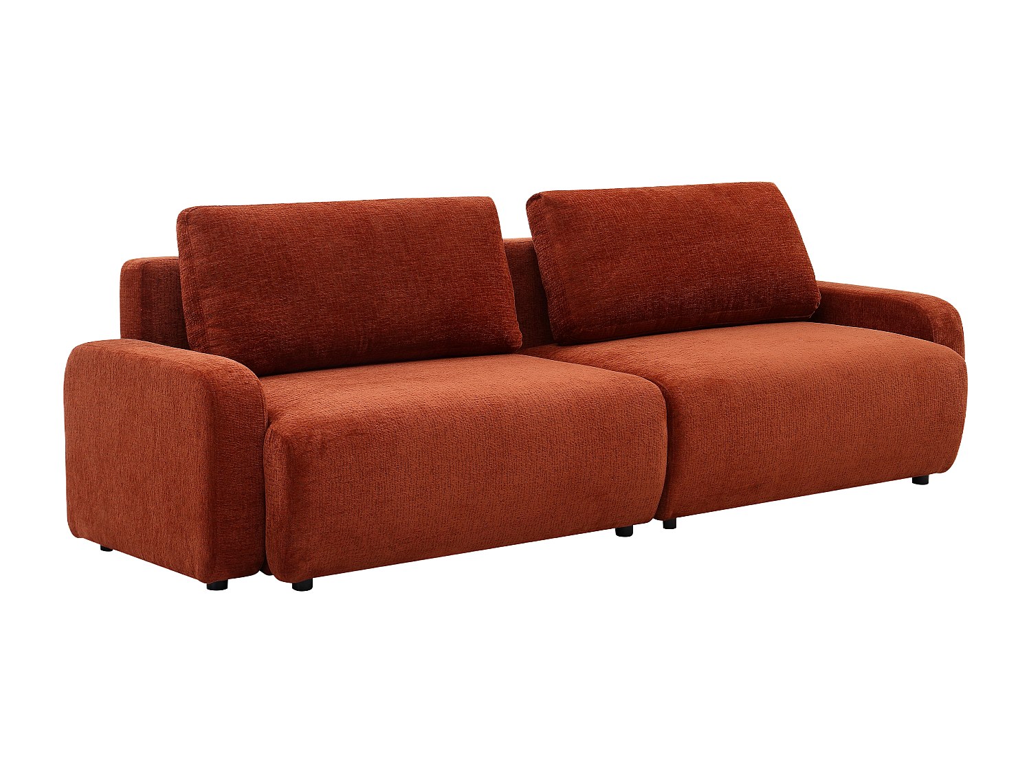 4-Sitzer Schlafsofa - Chenille-Stoff - Terrakotta - YOKIRA günstig online kaufen