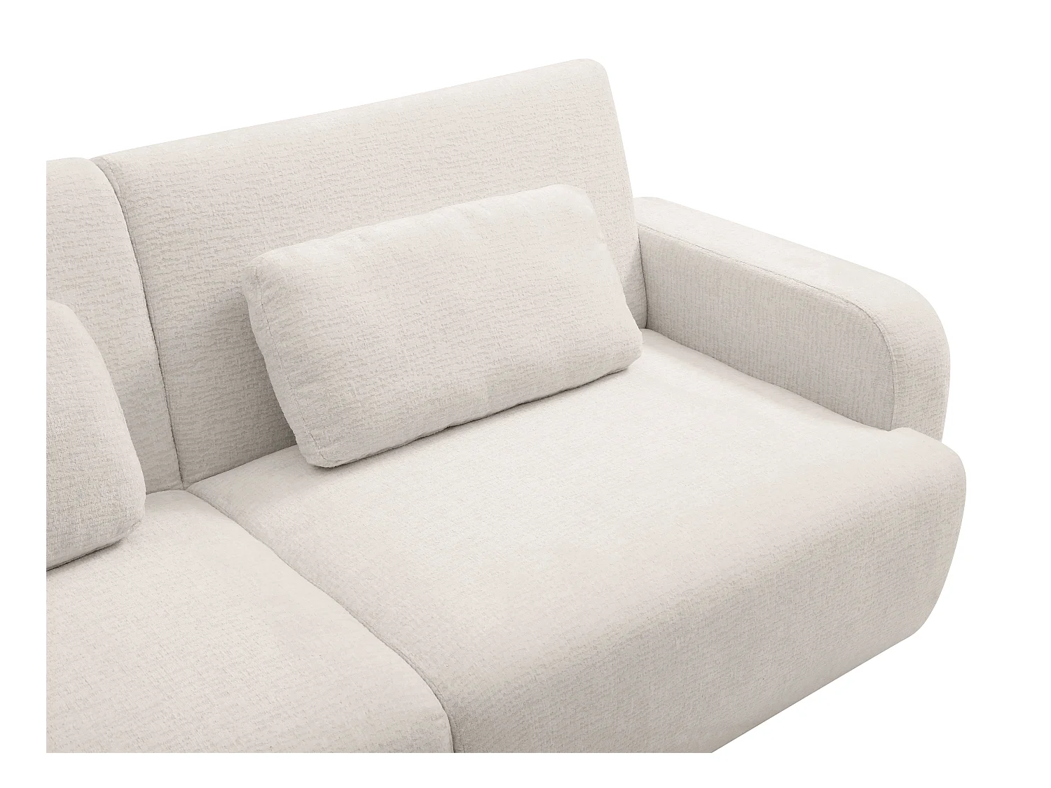3-seters sovesofa med klikk-klakk mekanisme i beige chenille stoff LOMARIO
