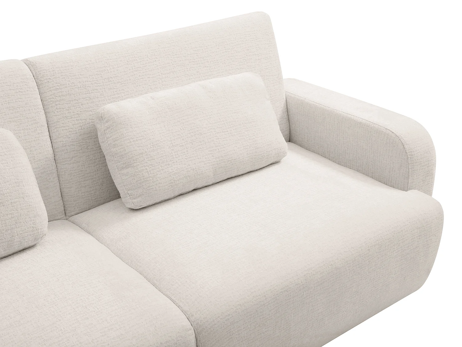 3-seters sovesofa med klikk-klakk mekanisme i beige chenille stoff LOMARIO