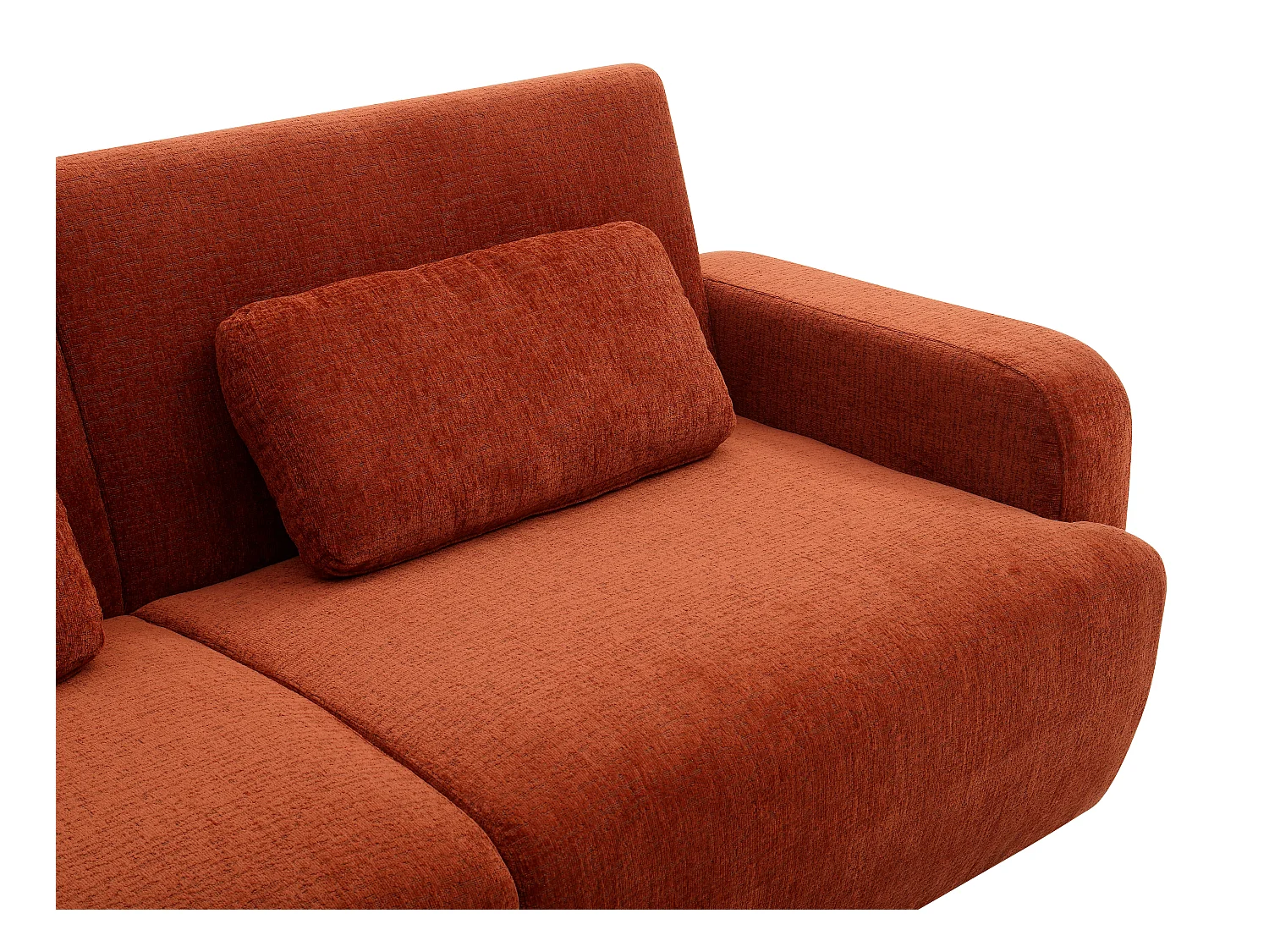 Canapé 3 places convertible clic-clac en tissu chenille terracotta LOMARIO