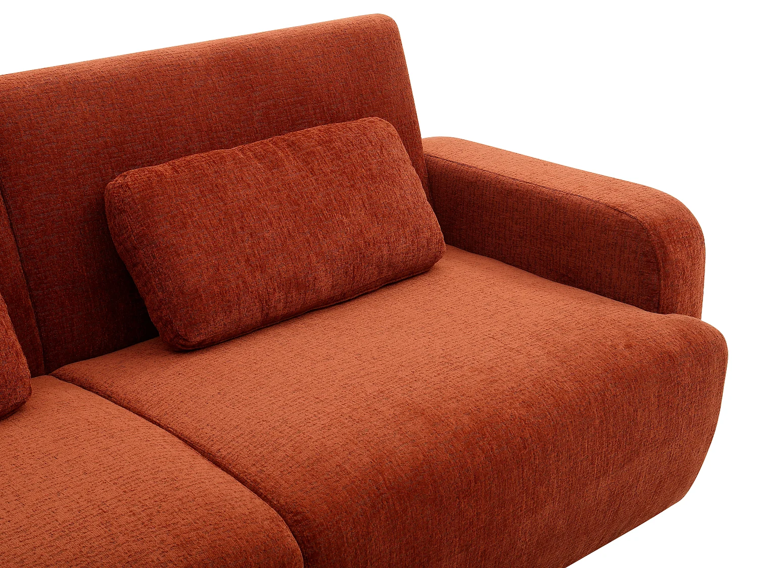 Sofá 3 plazas convertible clic-clac en chenilla terracota LOMARIO