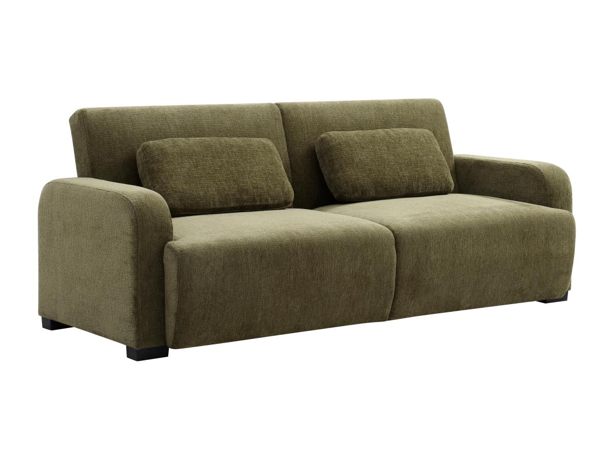3-Sitzer Schlafsofa Clic-Clac - Chenille-Stoff - Grün - LOMARIO günstig online kaufen