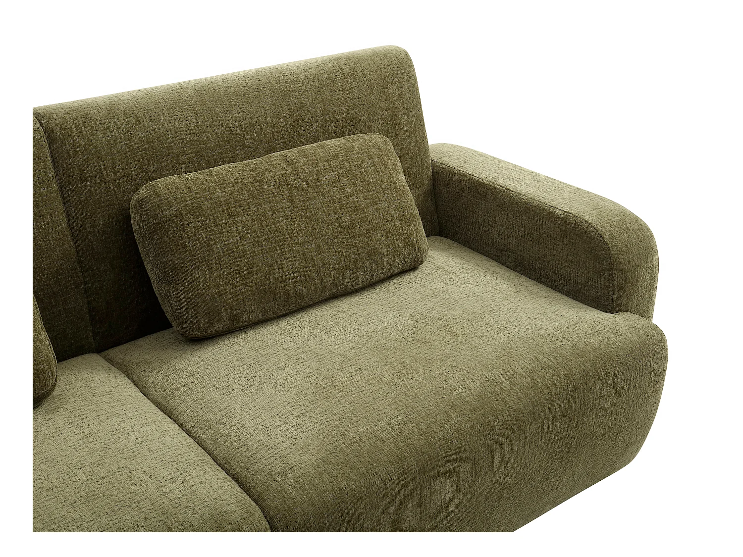 3-seters sovesofa klikk-klakk i grønt chenille-stoff LOMARIO