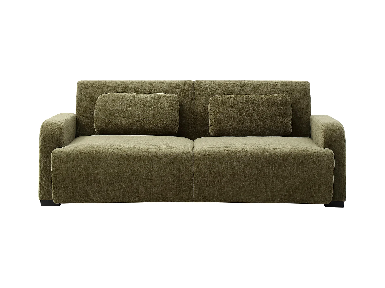 3-seters sovesofa klikk-klakk i grønt chenille-stoff LOMARIO