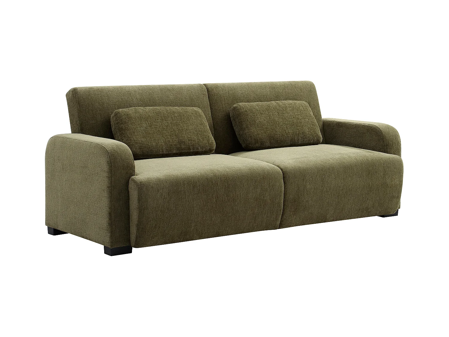 3-seters sovesofa klikk-klakk i grønt chenille-stoff LOMARIO