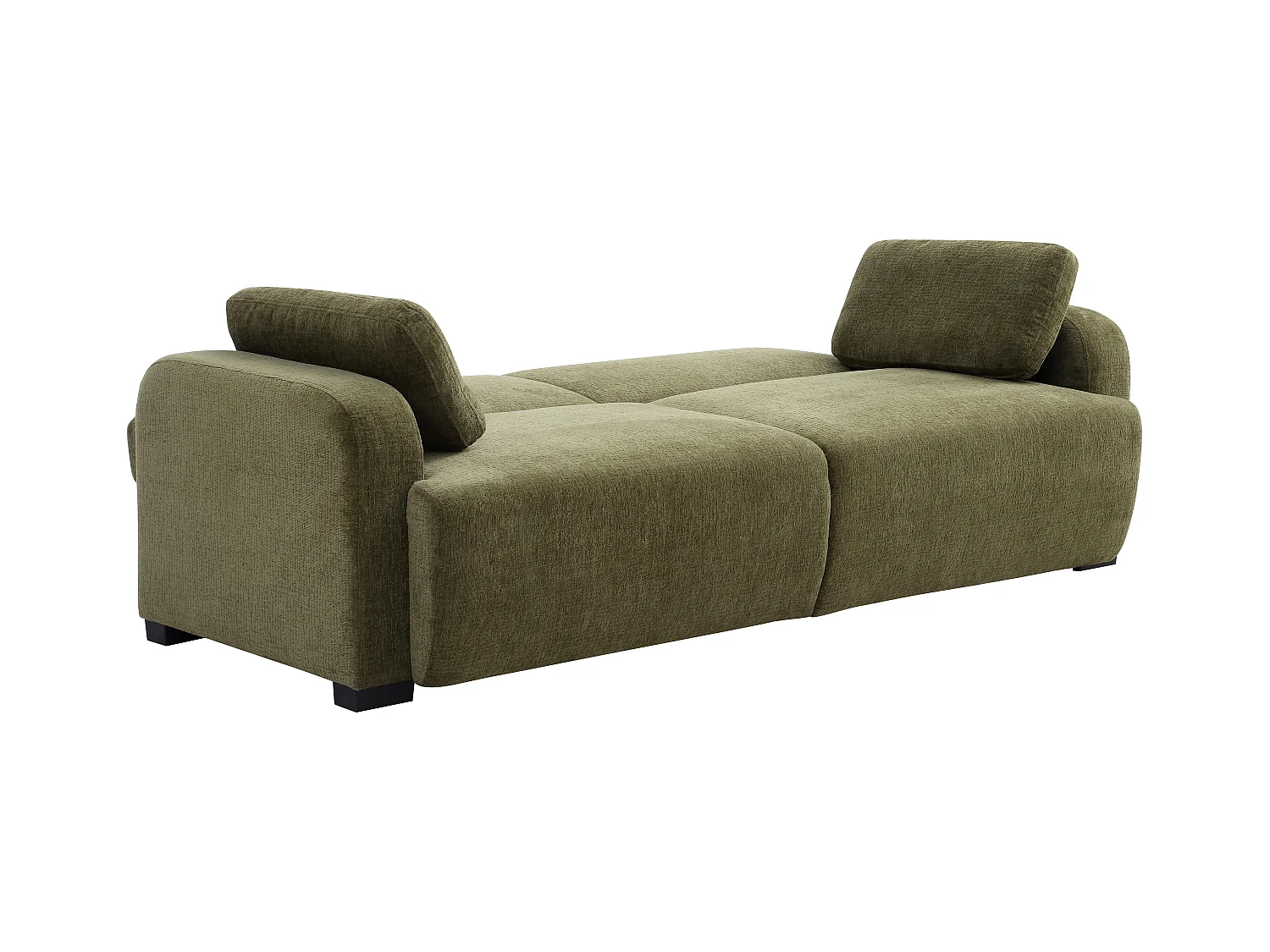 3-seters sovesofa klikk-klakk i grønt chenille-stoff LOMARIO