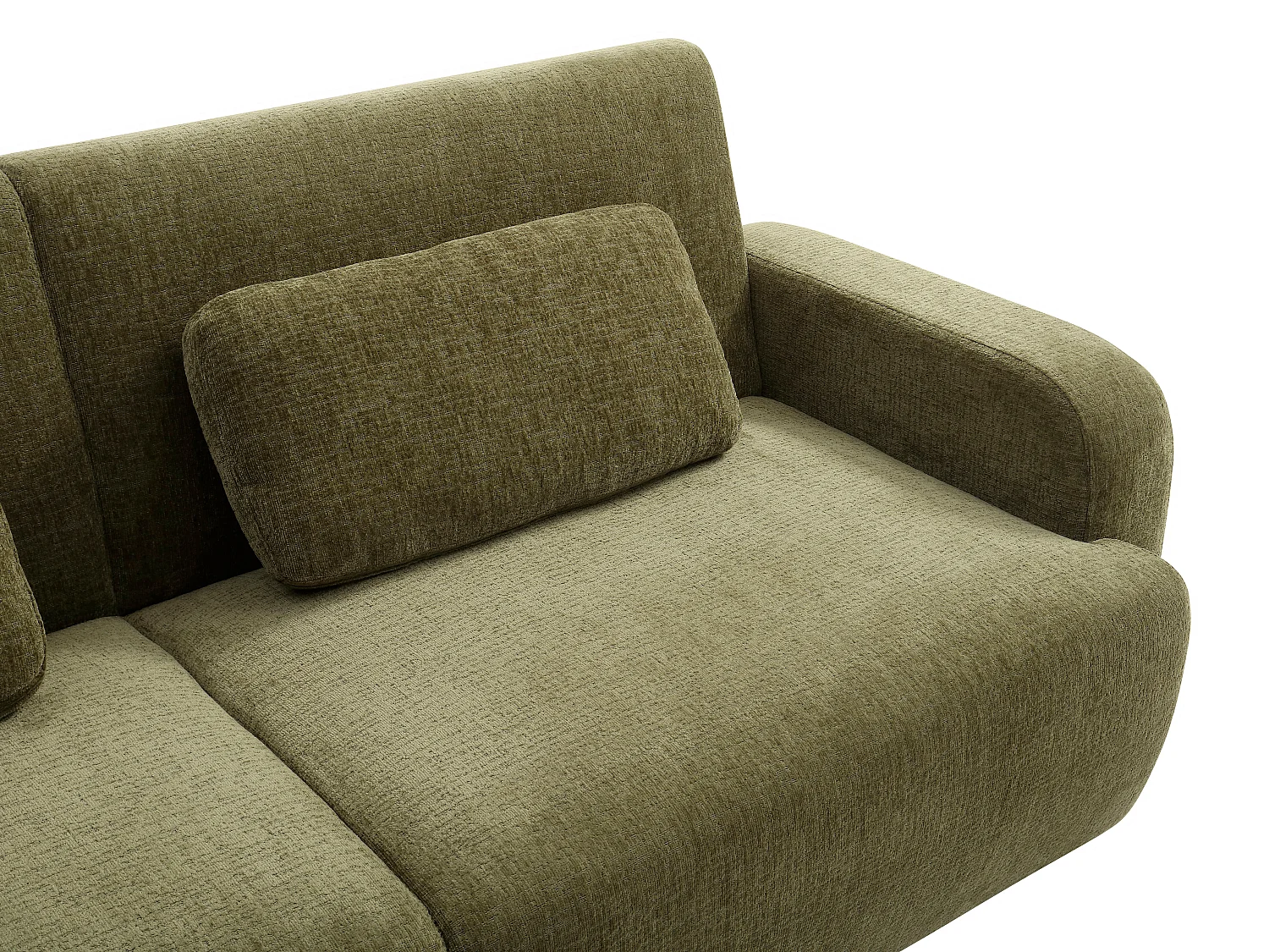 Sofá de 3 plazas convertible clic-clac en chenilla verde LOMARIO