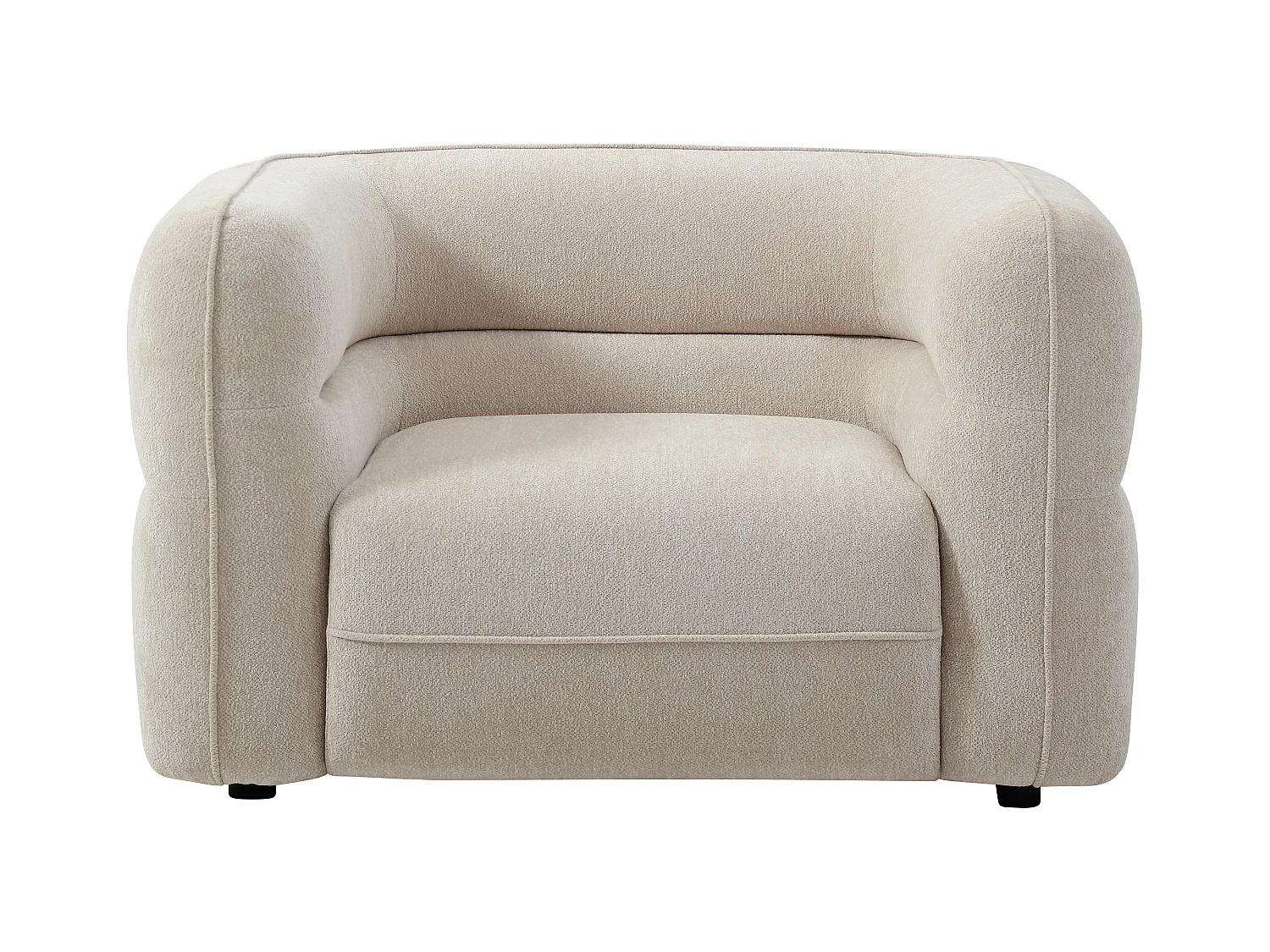 Fauteuil en tissu chenille beige TALIENA