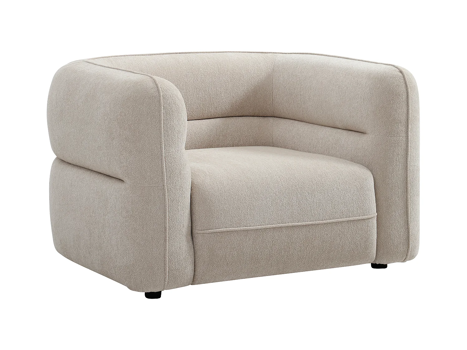 Fauteuil en tissu chenille beige TALIENA