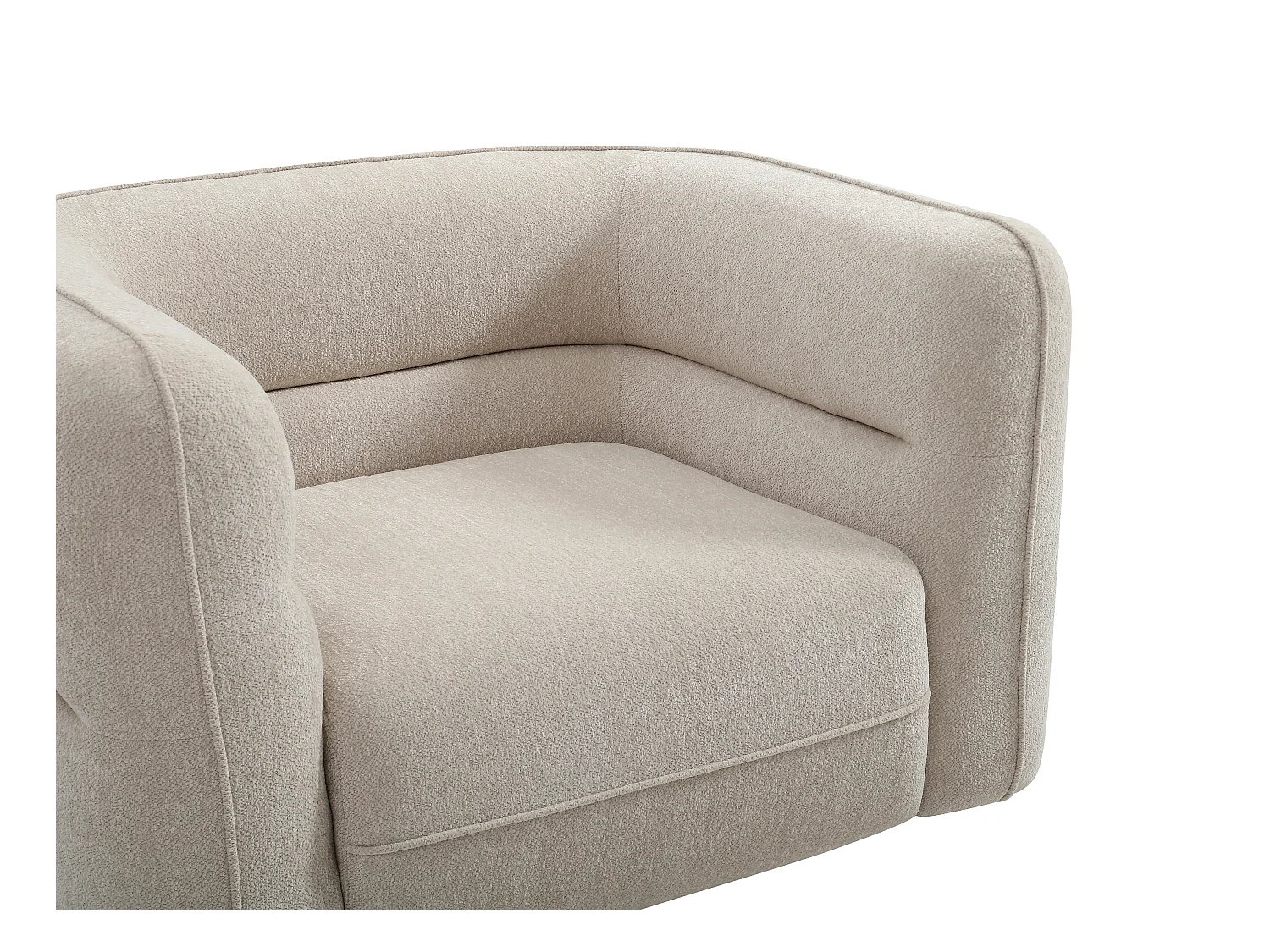 Fauteuil en tissu chenille beige TALIENA