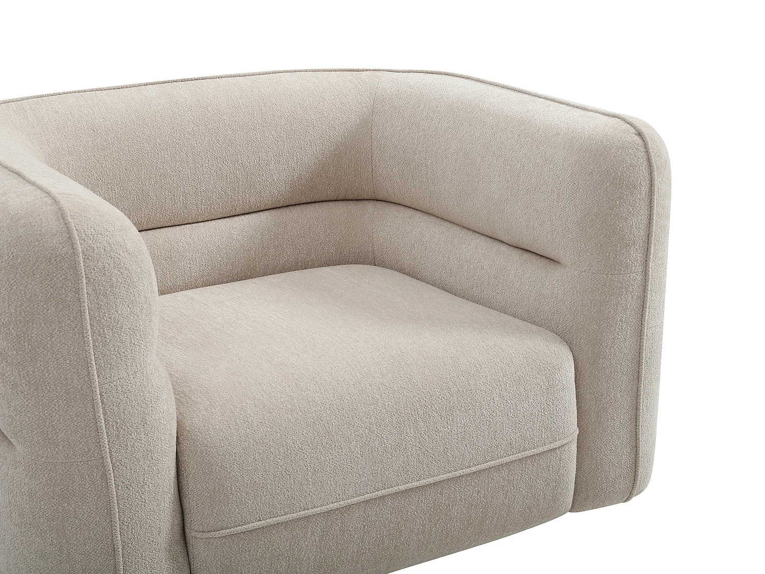 Fauteuil en tissu chenille beige TALIENA