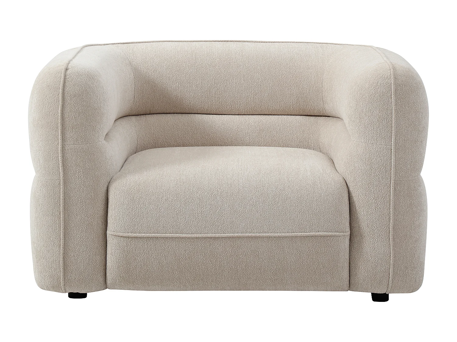 Fauteuil en tissu chenille beige TALIENA