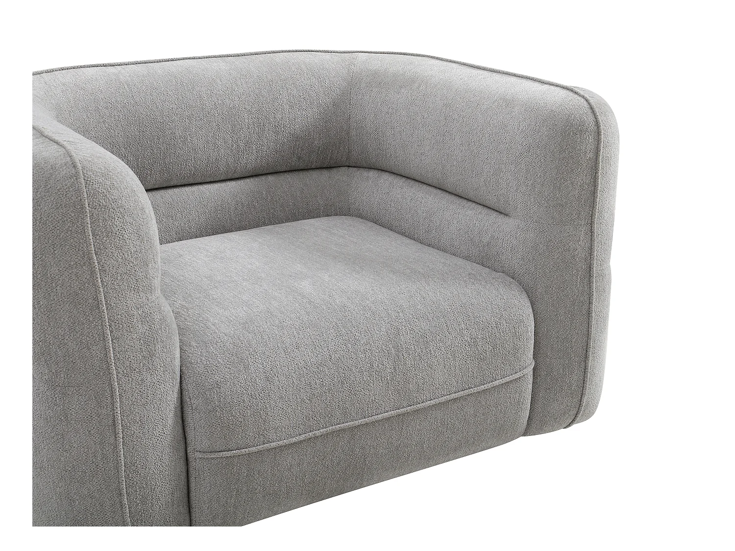 Fauteuil en tissu chenille gris TALIENA