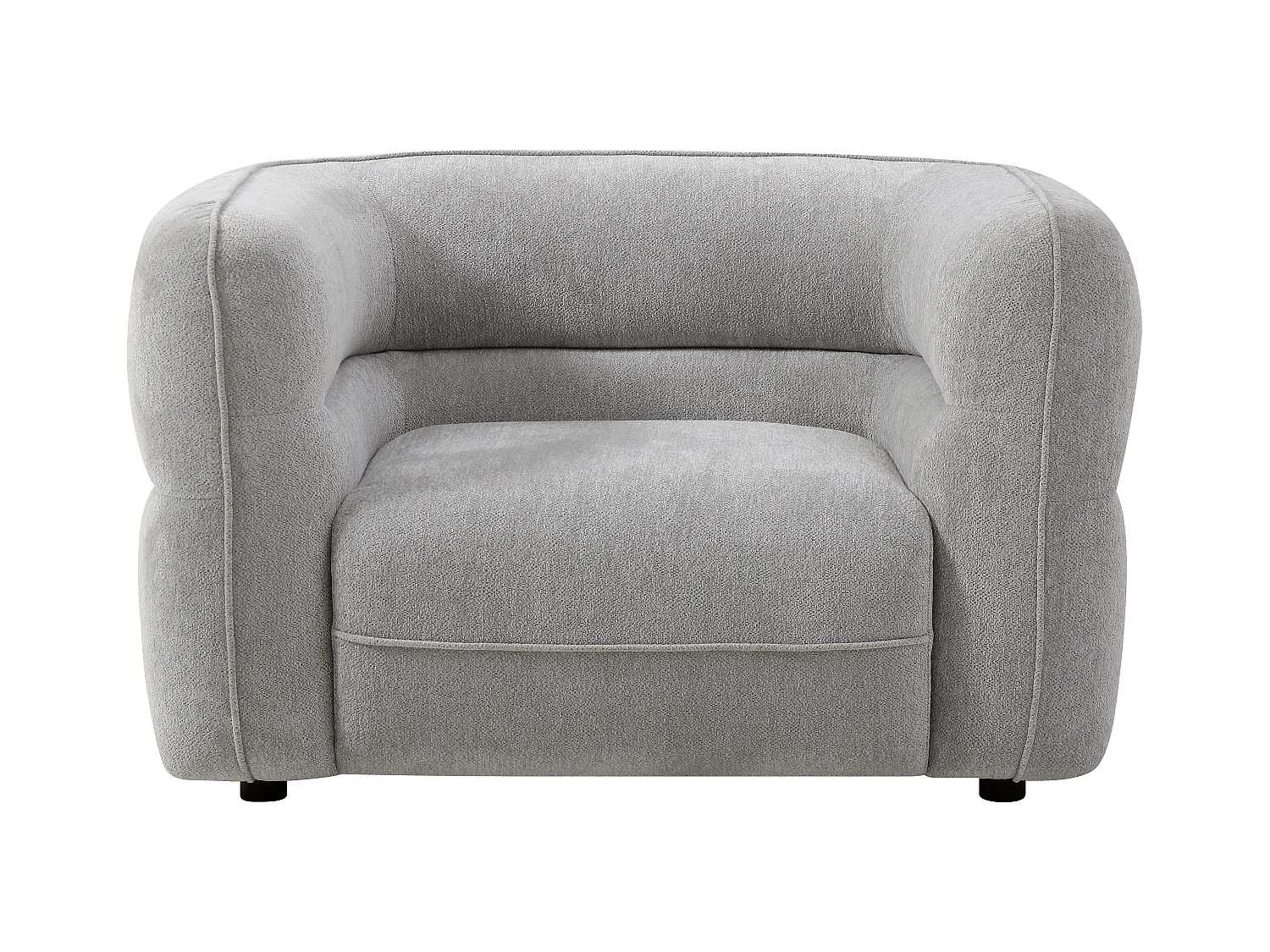 Fauteuil en tissu chenille gris TALIENA