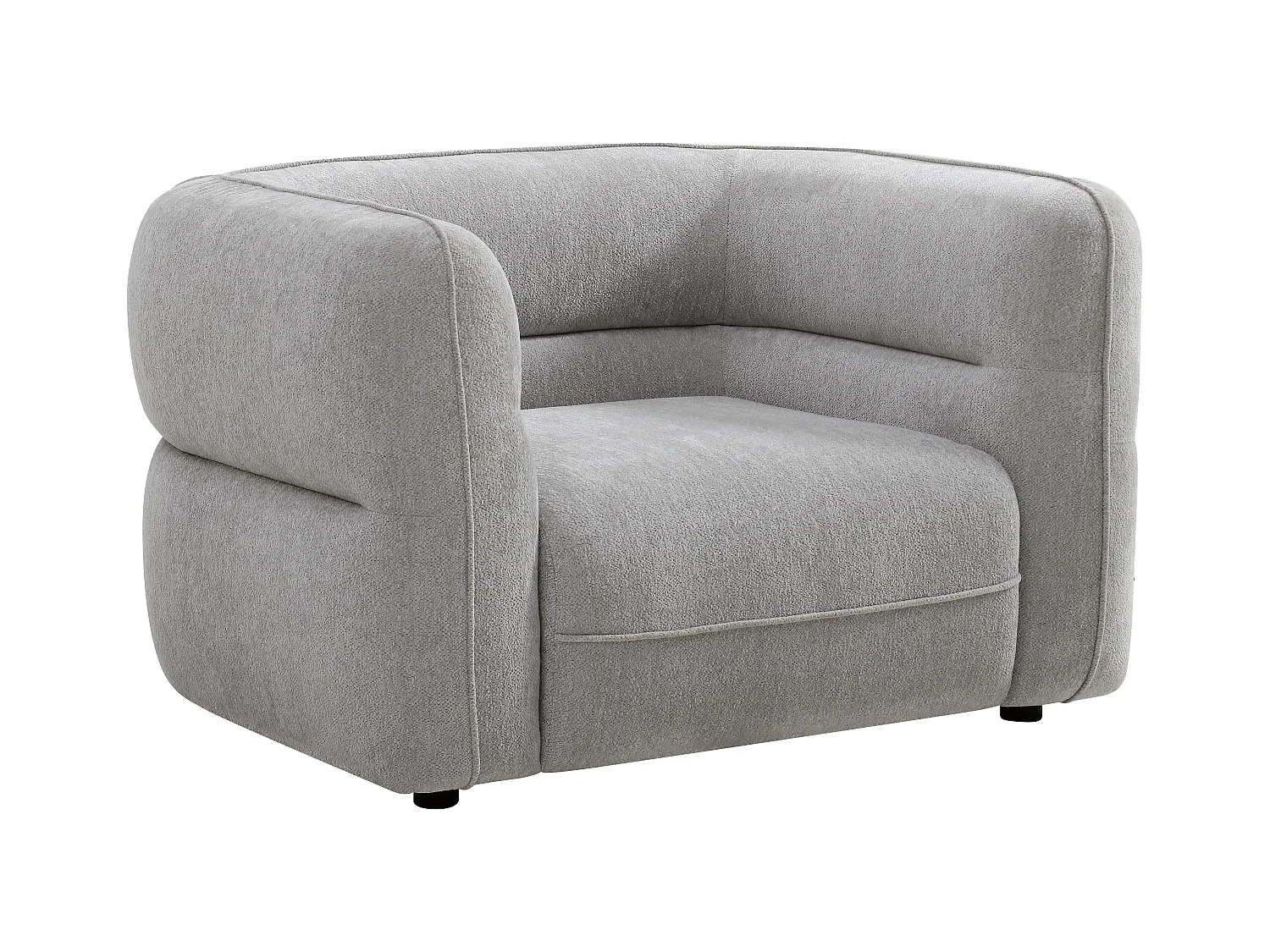 Fauteuil en tissu chenille gris TALIENA