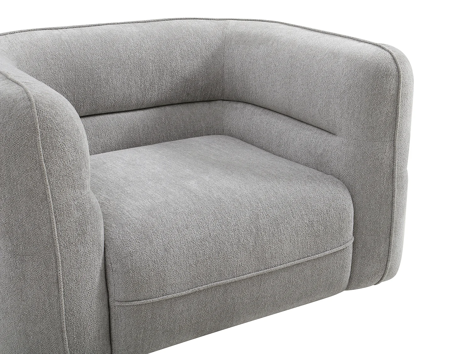 Fauteuil en tissu chenille gris TALIENA