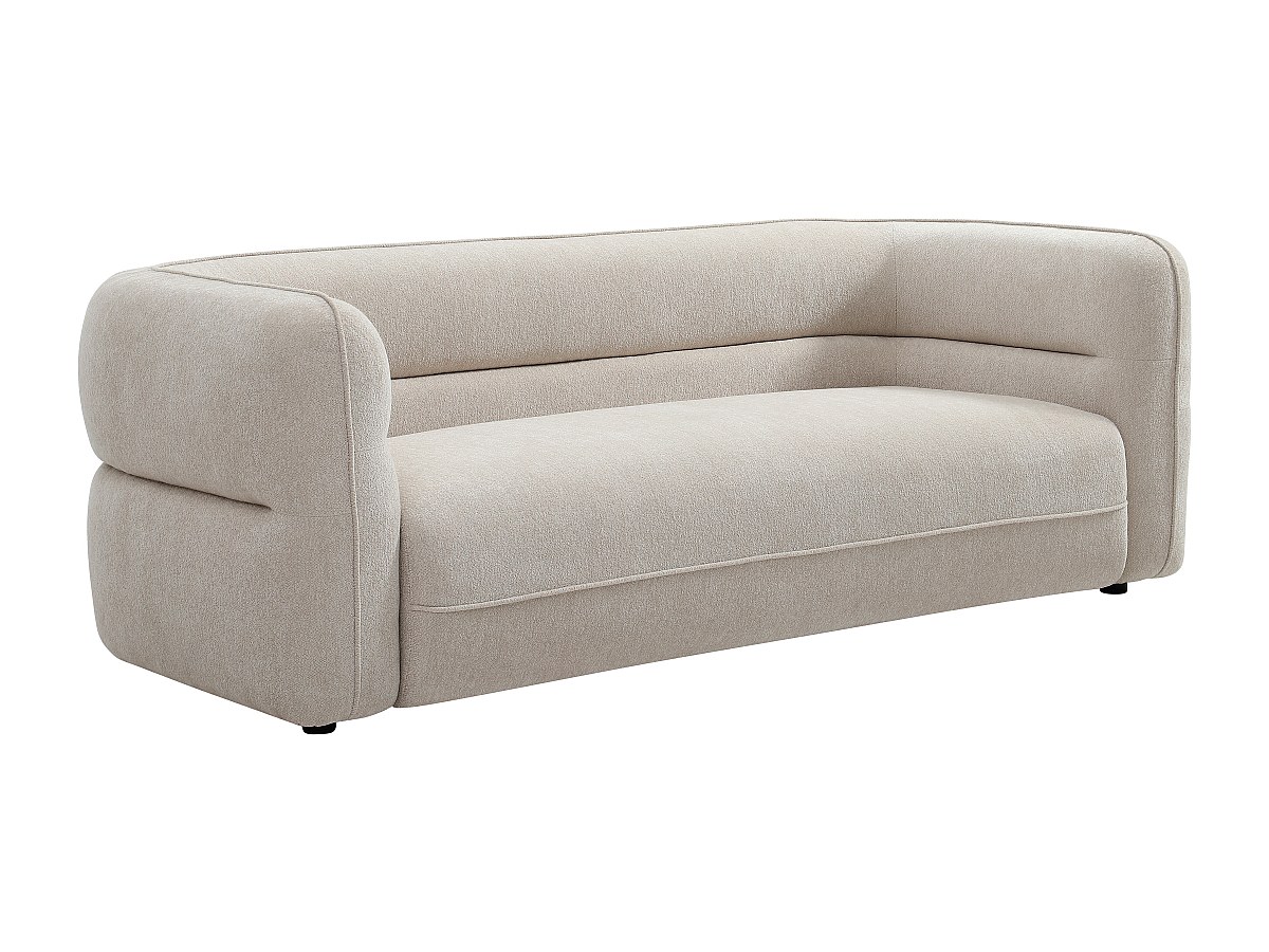 Sofa 3-Sitzer - Chenille-Stoff - Beige - TALIENA günstig online kaufen